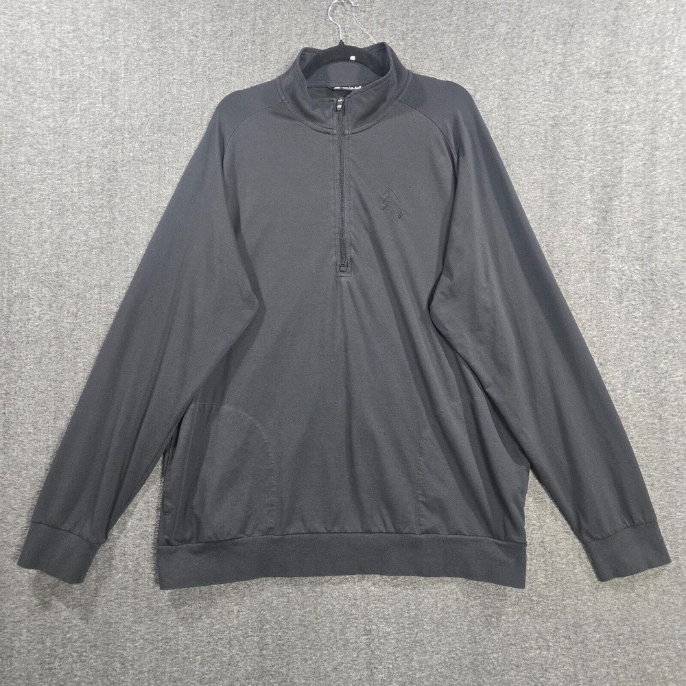 Travis Mathew Zachary Black Performance 1/4 Zip Golf Pullover‎ Mens Size 2XL
